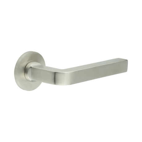 High quality image of CRES - CR-104 Satin Stainless Steel Unsprung Round Rose Door Handle Sku. CR-104A2SSS