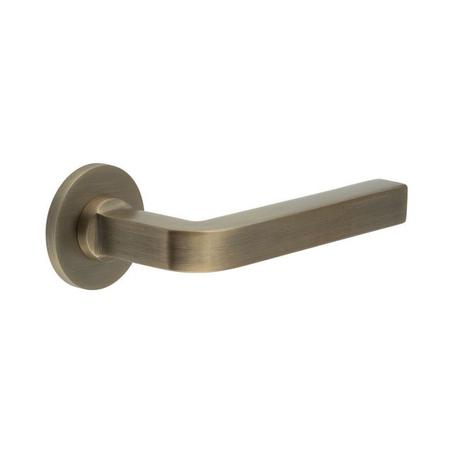 High quality image of CRES - CR-104 Antique Brass Fixed Dead Round Rose Door Handle Sku. CR-104A3AB