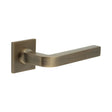 High quality image of CRES - CR-104 Antique Brass Unsprung Square Rose Door Handle Sku. CR-104B2AB