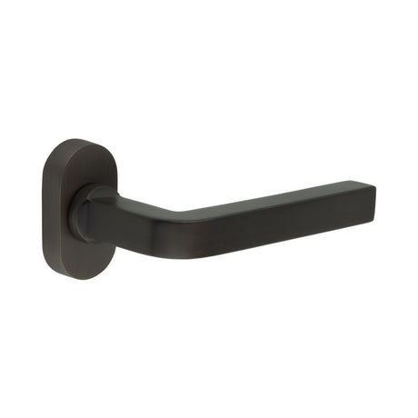 High quality image of CRES - CR-104 Dark Bronze Multi Point Oval Rose Door Handle Sku. CR-104C4DB