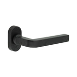 High quality image of CRES - CR-104 Black Multi Point Oval Rose Door Handle Sku. CR-104C4MB