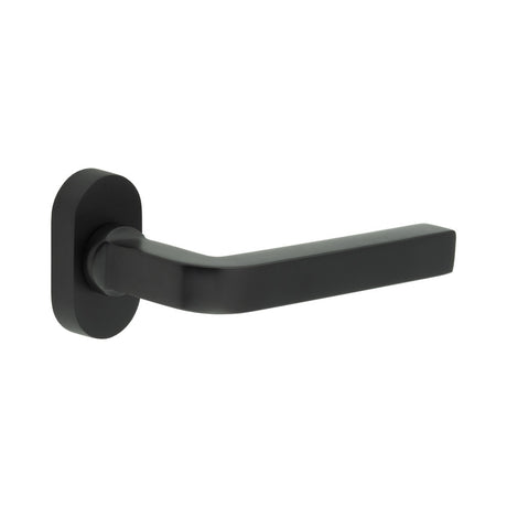 High quality image of CRES - CR-104 Black Multi Point Oval Rose Door Handle Sku. CR-104C4MB