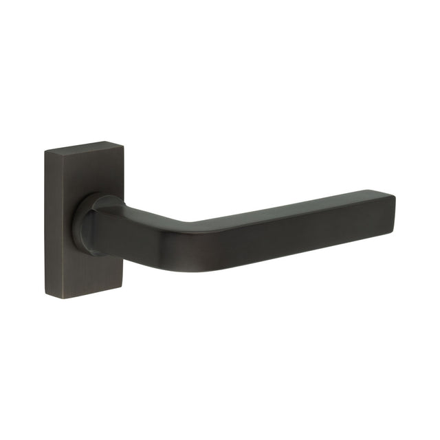 High quality image of CRES - CR-104 Dark Bronze Multi Point Rectangular Rose Door Handle Sku. CR-104D4DB