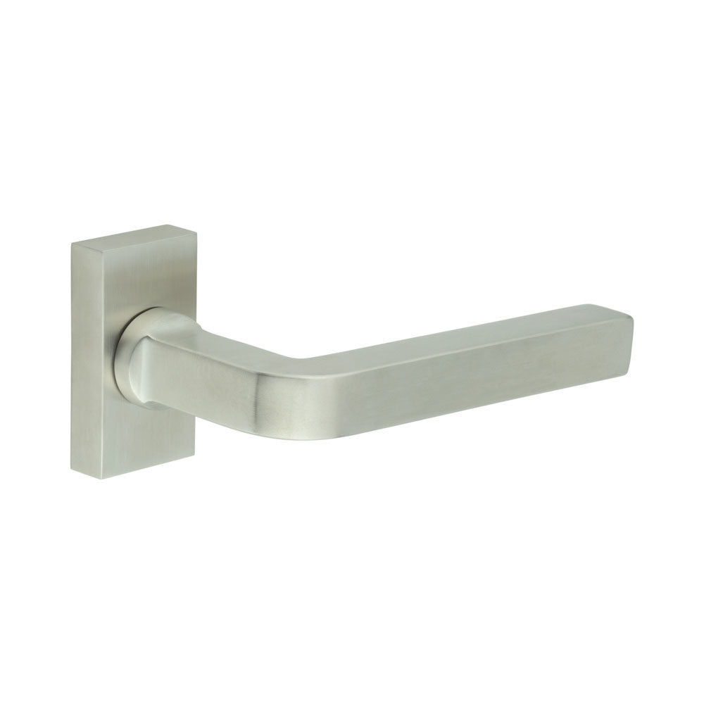 High quality image of CRES - CR-104 Satin Stainless Steel Multi Point Rectangular Rose Door Handle Sku. CR-104D4SSS