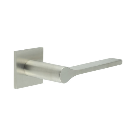 High quality image of CRES - CR-105 Satin Stainless Steel Unsprung Square Rose Door Handle Sku. CR-105B2SSS