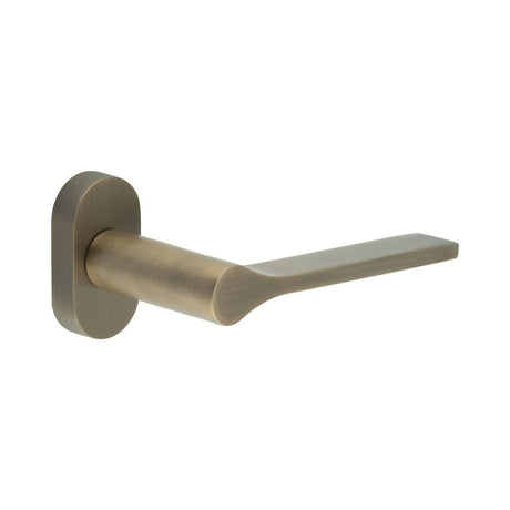 High quality image of CRES - CR-105 Antique Brass Multi Point Oval Rose Door Handle Sku. CR-105C4AB