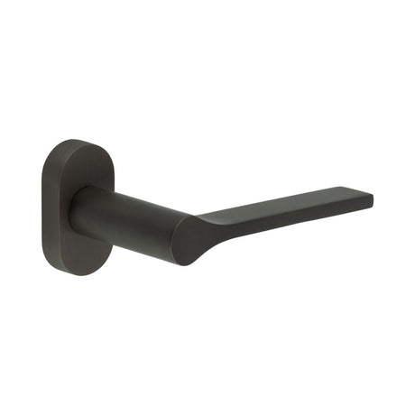 High quality image of CRES - CR-105 Dark Bronze Multi Point Oval Rose Door Handle Sku. CR-105C4DB