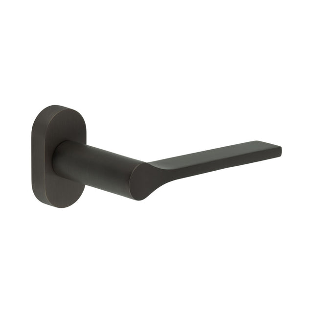 High quality image of CRES - CR-105 Dark Bronze Multi Point Oval Rose Door Handle Sku. CR-105C4DB