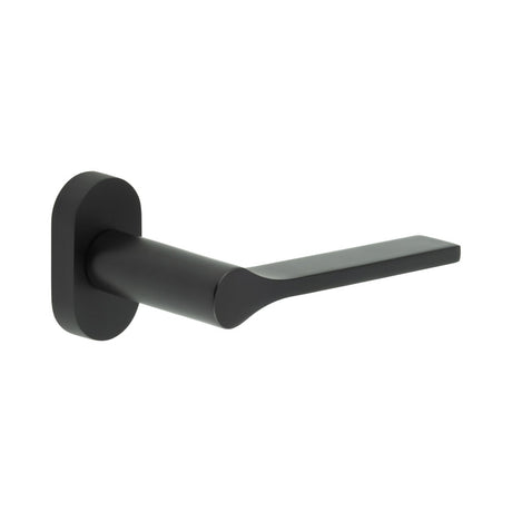 High quality image of CRES - CR-105 Black Multi Point Oval Rose Door Handle Sku. CR-105C4MB