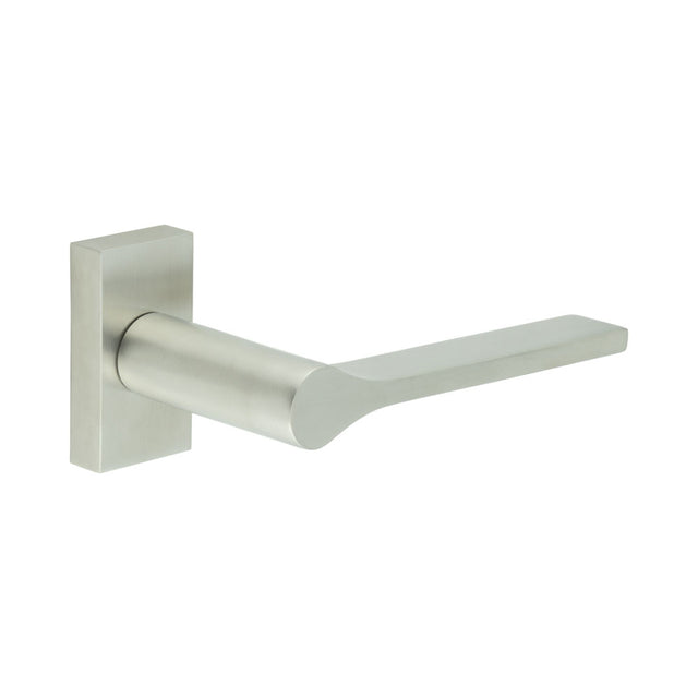High quality image of CRES - CR-105 Satin Stainless Steel Multi Point Rectangular Rose Door Handle Sku. CR-105D4SSS