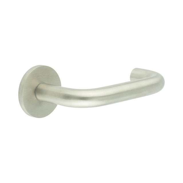 High quality image of CRES - CR-106 Satin Stainless Steel Sprung Round Rose Door Handle Sku. CR-106A1SSS