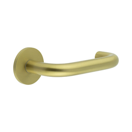 High quality image of CRES - CR-106 Satin Brass Unsprung Round Rose Door Handle Sku. CR-106A2SB