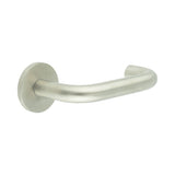 High quality image of CRES - CR-106 Satin Stainless Steel Unsprung Round Rose Door Handle Sku. CR-106A2SSS