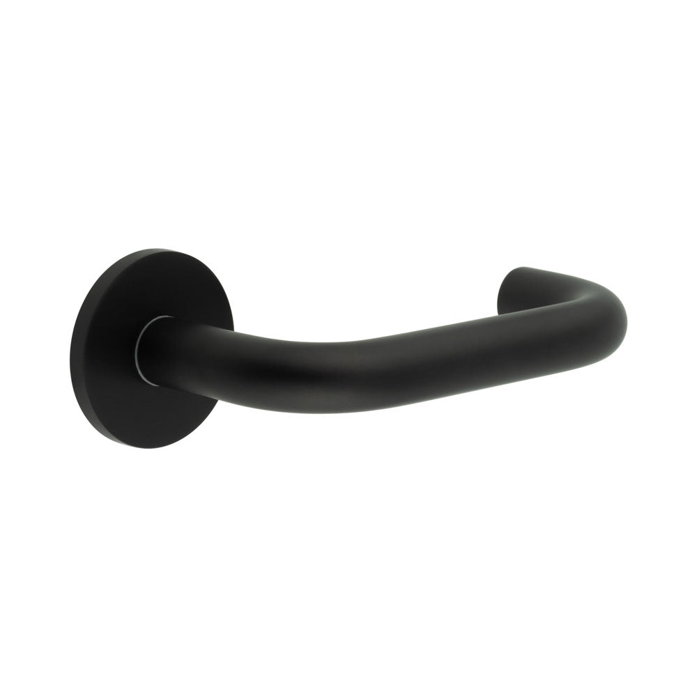High quality image of CRES - CR-106 Black Fixed Dead Round Rose Door Handle Sku. CR-106A3MB