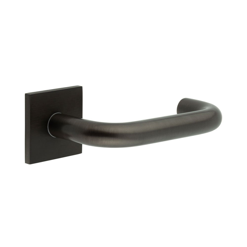 High quality image of CRES - CR-106 Dark Bronze Sprung Square Rose Door Handle Sku. CR-106B1DB