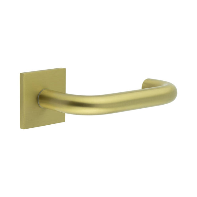 High quality image of CRES - CR-106 Satin Brass Fixed Dead Square Rose Door Handle Sku. CR-106B3SB
