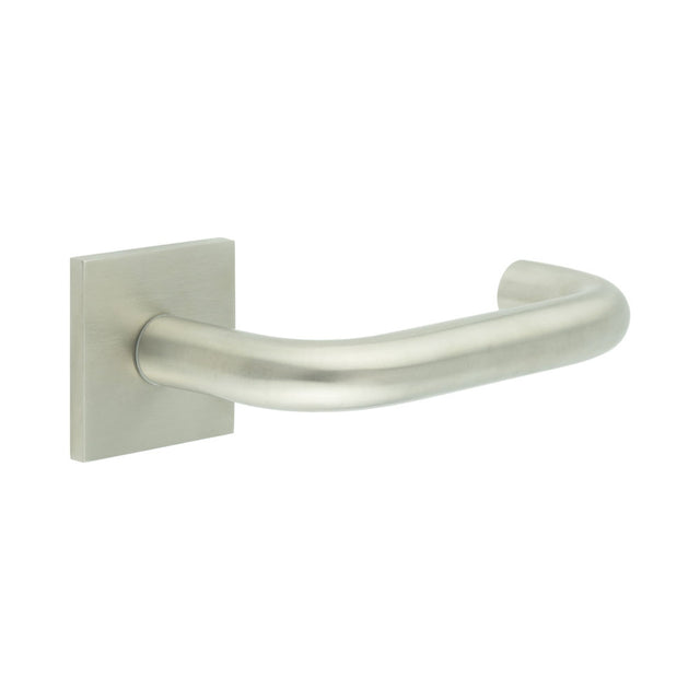 High quality image of CRES - CR-106 Satin Stainless Steel Fixed Dead Square Rose Door Handle Sku. CR-106B3SSS