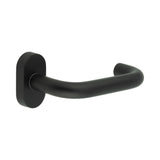 High quality image of CRES - CR-106 Black Multi Point Oval Rose Door Handle Sku. CR-106C4MB