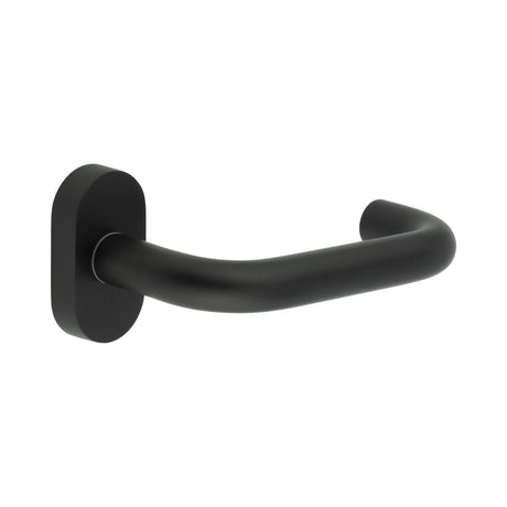 High quality image of CRES - CR-106 Black Multi Point Oval Rose Door Handle Sku. CR-106C4MB