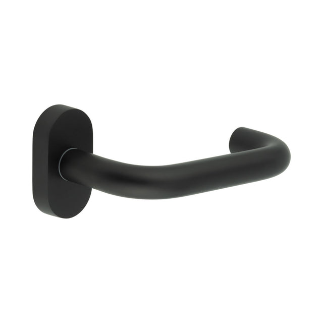 High quality image of CRES - CR-106 Black Multi Point Oval Rose Door Handle Sku. CR-106C4MB