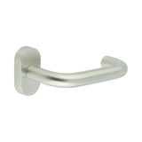 High quality image of CRES - CR-106 Satin Stainless Steel Multi Point Oval Rose Door Handle Sku. CR-106C4SSS