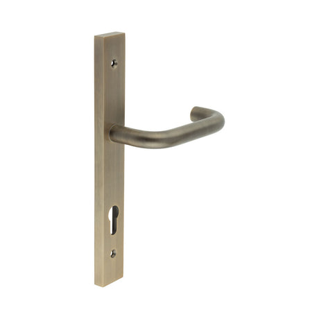 High quality image of CRES - CR-106 Antique Brass Multi Point Backplate Door Handle Sku. CR-106G4AB