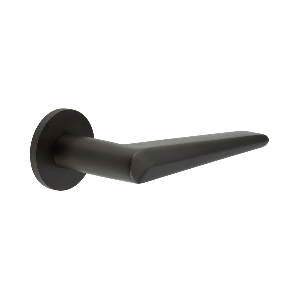 High quality image of CRES - CR-107 Dark Bronze Sprung Round Rose Door Handle Sku. CR-107A1DB