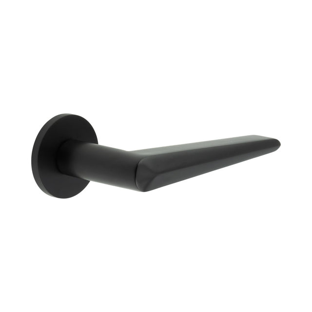 High quality image of CRES - CR-107 Black Sprung Round Rose Door Handle Sku. CR-107A1MB