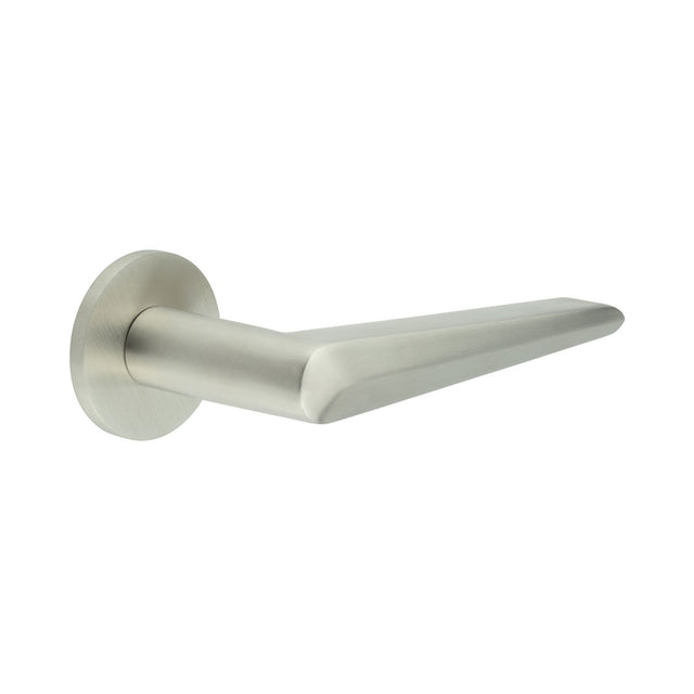 High quality image of CRES - CR-107 Satin Stainless Steel Fixed Dead Round Rose Door Handle Sku. CR-107A3SSS