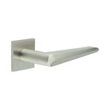 High quality image of CRES - CR-107 Satin Stainless Steel Unsprung Square Rose Door Handle Sku. CR-107B2SSS