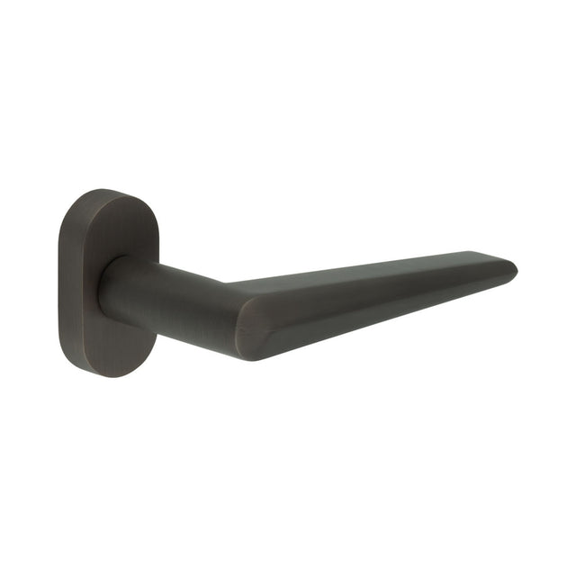 High quality image of CRES - CR-107 Dark Bronze Multi Point Oval Rose Door Handle Sku. CR-107C4DB