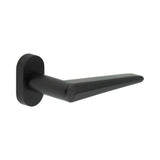 High quality image of CRES - CR-107 Black Multi Point Oval Rose Door Handle Sku. CR-107C4MB