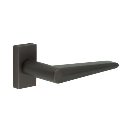High quality image of CRES - CR-107 Dark Bronze Multi Point Rectangular Rose Door Handle Sku. CR-107D4DB