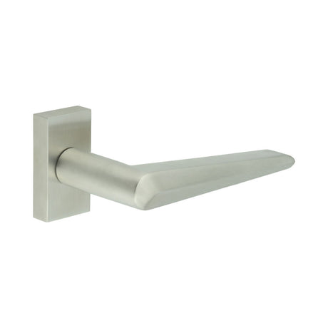 High quality image of CRES - CR-107 Satin Stainless Steel Multi Point Rectangular Rose Door Handle Sku. CR-107D4SSS