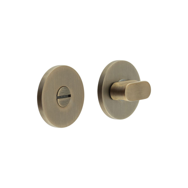 High quality image of CRES - CR-801 Antique Brass Thumb Turn & Lock Round Rose Sku. CR-801A7AB
