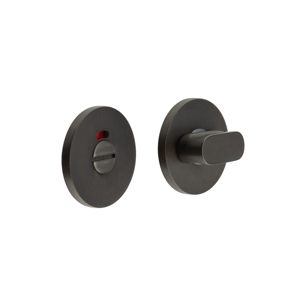 High quality image of CRES - CR-801 Dark Bronze Thumb Turn & Lock Round Rose w/ Indicator Sku. CR-801AJ7DB