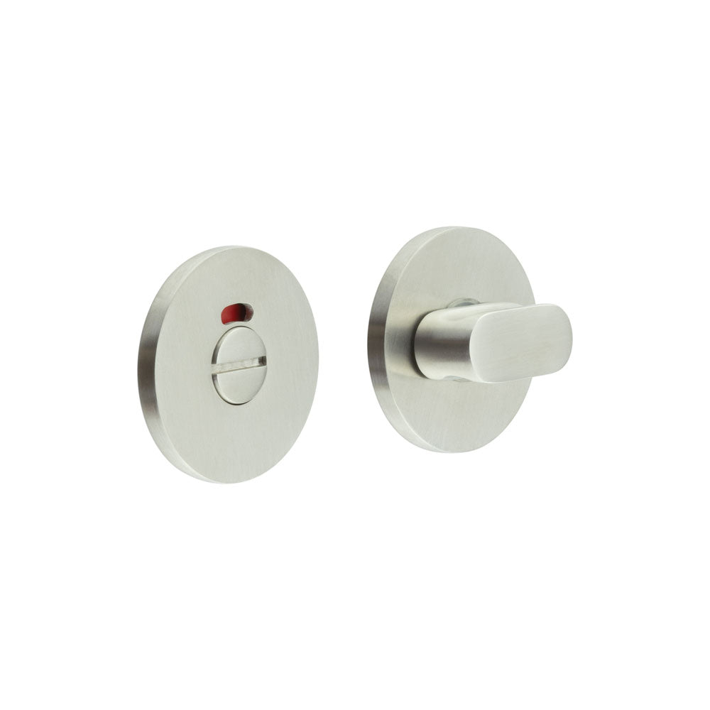 High quality image of CRES - CR-801 Satin Stainless Steel Thumb Turn & Lock Round Rose w/ Indicator Sku. CR-801AJ7SSS