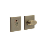 High quality image of CRES - CR-801 Antique Brass Thumb Turn & Lock Square Rose w/ Indicator Sku. CR-801BK7AB
