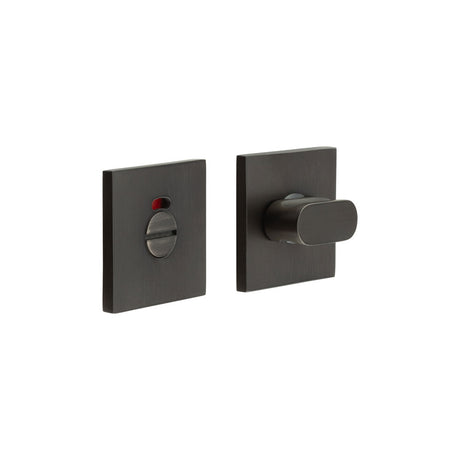 High quality image of CRES - CR-801 Dark Bronze Thumb Turn & Lock Square Rose w/ Indicator Sku. CR-801BK7DB