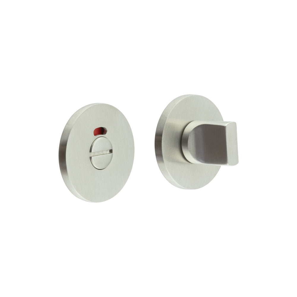 High quality image of CRES - CR-802 Satin Stainless Steel Thumb Turn & Lock Round Rose w/ Indicator Sku. CR-802AJ7SSS