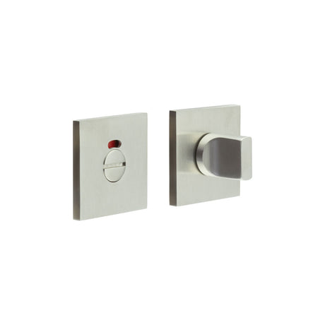 High quality image of CRES - CR-802 Satin Stainless Steel Thumb Turn & Lock Square Rose w/ Indicator Sku. CR-802BK7SSS