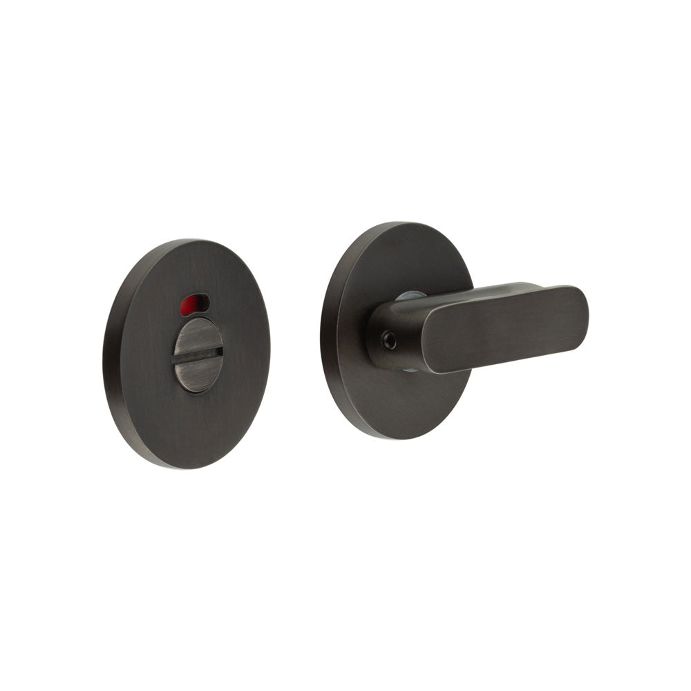 High quality image of CRES - CR-803 Dark Bronze Thumb Turn & Lock Round Rose w/ Indicator Sku. CR-803AJ7DB