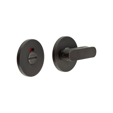 High quality image of CRES - CR-803 Dark Bronze Thumb Turn & Lock Round Rose w/ Indicator Sku. CR-803AJ7DB