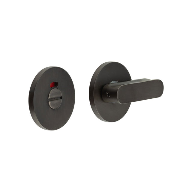 High quality image of CRES - CR-803 Dark Bronze Thumb Turn & Lock Round Rose w/ Indicator Sku. CR-803AJ7DB