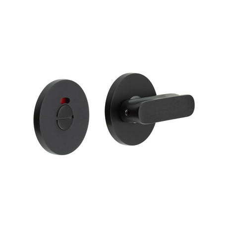 High quality image of CRES - CR-803 Black Thumb Turn & Lock Round Rose w/ Indicator Sku. CR-803AJ7MB