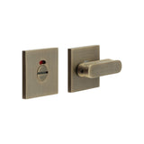 High quality image of CRES - CR-803 Antique Brass Thumb Turn & Lock Square Rose w/ Indicator Sku. CR-803BK7AB