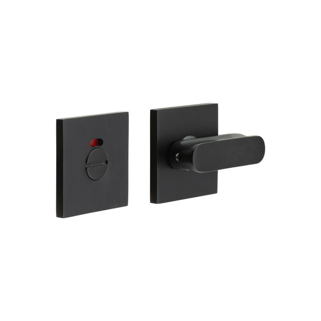 High quality image of CRES - CR-803 Black Thumb Turn & Lock Square Rose w/ Indicator Sku. CR-803BK7MB