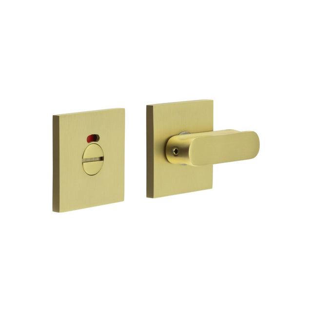 High quality image of CRES - CR-803 Satin Brass Thumb Turn & Lock Square Rose w/ Indicator Sku. CR-803BK7SB