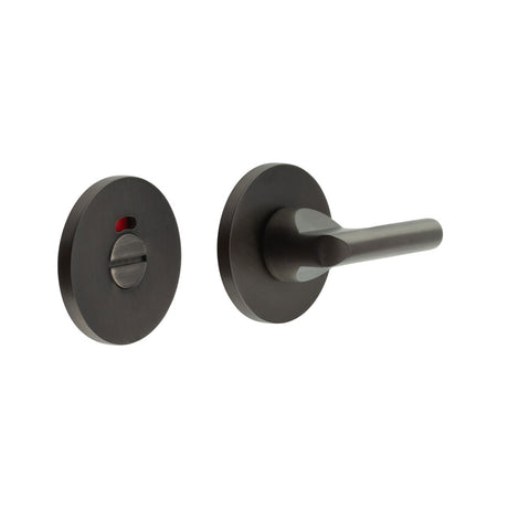 High quality image of CRES - CR-804 Dark Bronze Thumb Turn & Lock Round Rose w/ Indicator Sku. CR-804AJ7DB