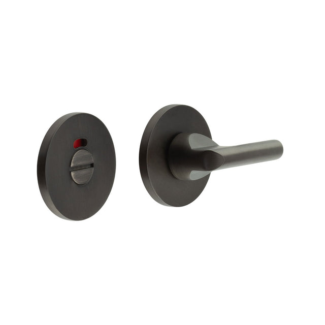 High quality image of CRES - CR-804 Dark Bronze Thumb Turn & Lock Round Rose w/ Indicator Sku. CR-804AJ7DB